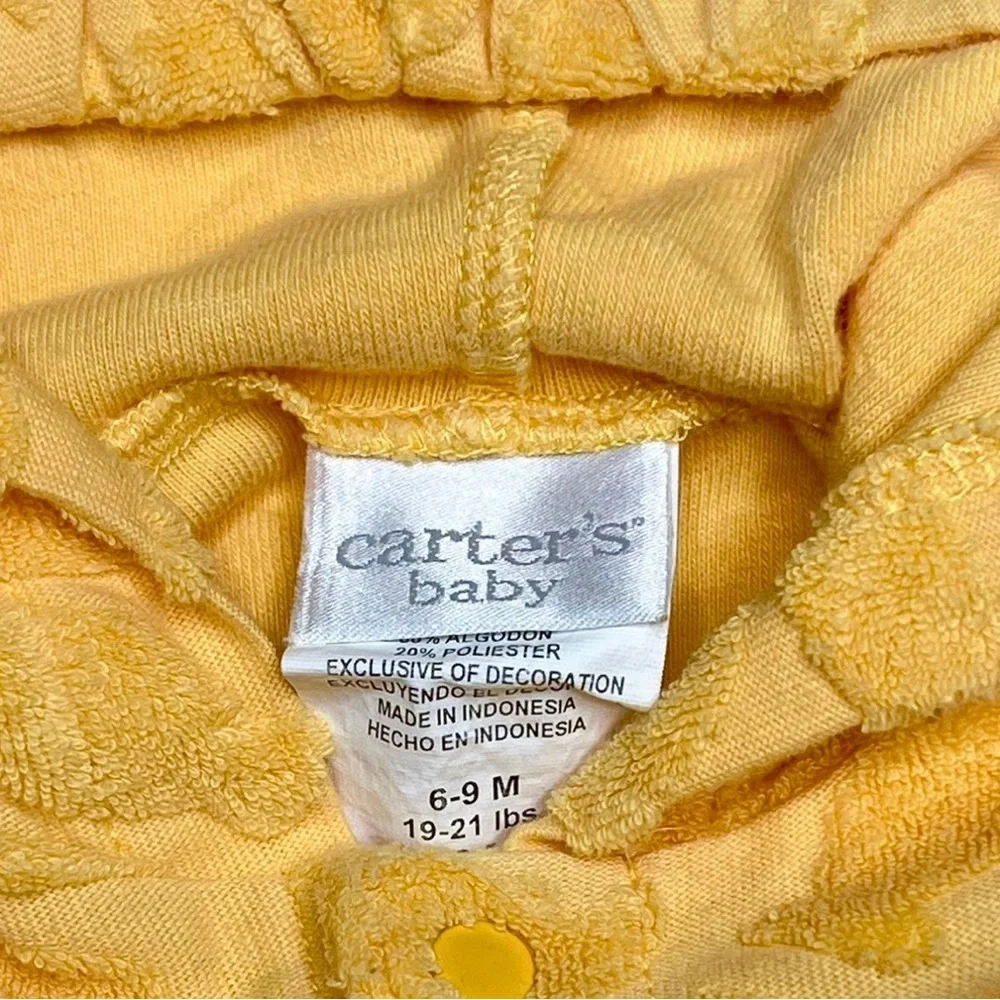 Vintage Carter's 90s Goldfish Terry Textured Hooded‎ Romper